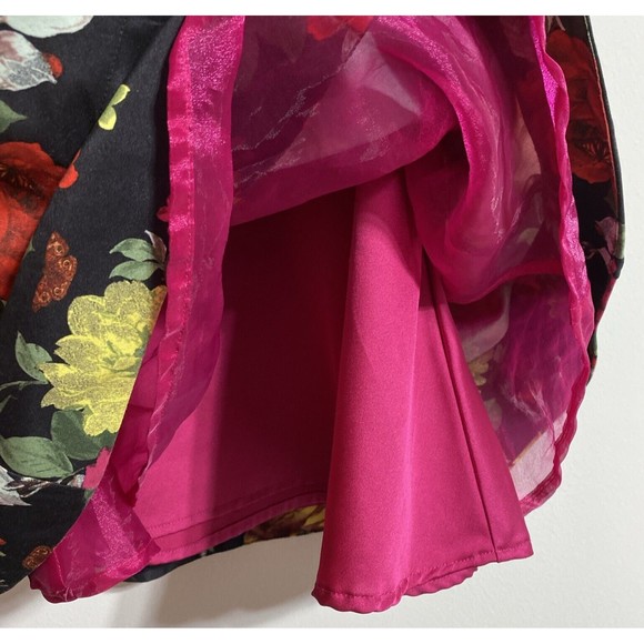 Baker by Ted Baker Dress Girls 8 M Kids Youth Floral Roses Fit And Flare Fancy - Picture 9 of 11